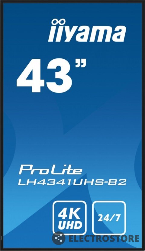 IIYAMA Monitor ProLite LH4341UHS-B2 42.5 cala 24/7,500cd,4K,IPS,3xHDMI IIYAMA Monitor ProLite LH4341UHS-B2 42.5 cala 24/7,500cd,4K,IPS,3xHDMI