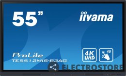 IIYAMA Monitor interaktywny 55 cali TE5512MIS-B3AG INFRARED,40pkt,IPS,4K,7H,WiFi,VGA,HDMI, USB-c,Wifi,Bluetooth,metal,8ms