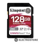 Kingston Karta pamięci SD 128GB React Plus 280/100/MB/s U3 V60