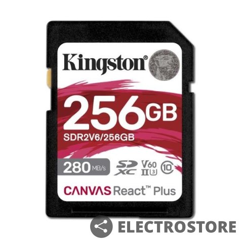 Kingston Karta pamięci SD 256GB React Plus 280/150/MB/s U3 V60