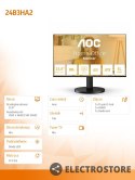 AOC Monitor 24B3HA2 23.8 cala IPS 100Hz HDMI Głośniki