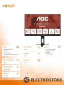 AOC Monitor 24E3QAF 23.8 cali IPS HDMI DP Pivot Głośniki