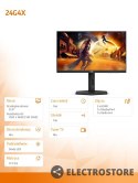 AOC Monitor 24G4X 23.8 cala IPS 180Hz HDMIx2 DP Pivot