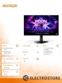 AOC Monitor 27 cali AD276QZD OLED 240Hz HDMIx2 DPx2 Pivot