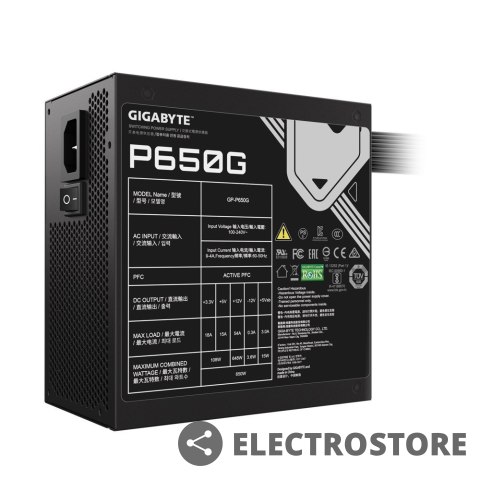 Gigabyte Zasilacz GP-P650G GOLD PFC 120mm hydraulic fan ATX Gigabyte Zasilacz GP-P650G GOLD PFC 120mm hydraulic fan ATX