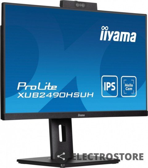 IIYAMA Monitor 24 cale XUB2490HSUH-B1 IPS,FHD,CAM,MIC,HDMI,DP,3xUSB(3.2), 100Hz,250cd,4ms,ADAPTIVE SYNC,FlickerFree,2x2W,WINDOWS HELLO IIYAMA Monitor 24 cale XUB2490HSUH-B1 IPS,FHD,CAM,MIC,HDMI,DP,3xUSB(3.2), 100Hz,250cd,4ms,ADAPTIVE SYNC,FlickerFree,2x2W,WINDOWS HELLO