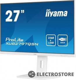 IIYAMA Monitor 27 cali XUB2797QSN-W1 IPS,QHD,USB-c Dock 65W,HDMI, WHITE