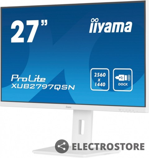 IIYAMA Monitor 27 cali XUB2797QSN-W1 IPS,QHD,USB-c Dock 65W,HDMI, WHITE /5y/ IIYAMA Monitor 27 cali XUB2797QSN-W1 IPS,QHD,USB-c Dock 65W,HDMI, WHITE /5y/