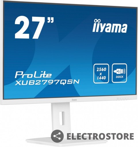 IIYAMA Monitor 27 cali XUB2797QSN-W1 IPS,QHD,USB-c Dock 65W,HDMI, WHITE /5y/ IIYAMA Monitor 27 cali XUB2797QSN-W1 IPS,QHD,USB-c Dock 65W,HDMI, WHITE /5y/