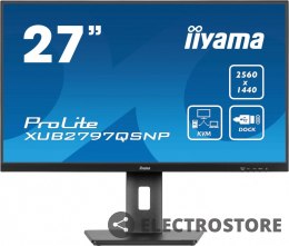 IIYAMA Monitor 27 cali XUB2797QSNP-B1,IPS,QHD,USB-c Dock,KVM,HDMI