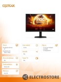 AOC Monitor CQ27G4X 27 cali Zakrzywiony Fast VA 180Hz HDMIx2 DP HAS