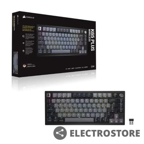 Corsair Klawiatura K65 Plus Wireless 75% RGB