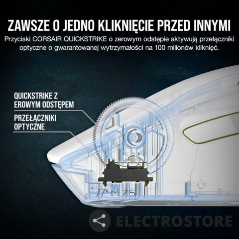 Corsair Myszka bezprzewodowa M75 biała RGB Corsair Myszka bezprzewodowa M75 biała RGB