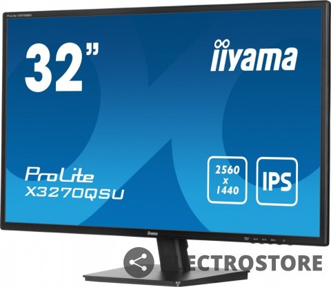 IIYAMA Monitor 32 cale X3270QSU-B1 IPS,WQHD,HDMI,DP,100Hz,250cd,3ms,2x2W, 3xUSB(3.2),FlickerFree,VESA IIYAMA Monitor 32 cale X3270QSU-B1 IPS,WQHD,HDMI,DP,100Hz,250cd,3ms,2x2W, 3xUSB(3.2),FlickerFree,VESA