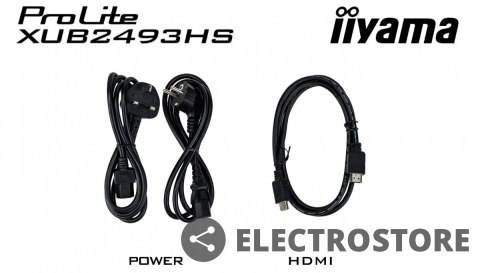 IIYAMA Monitor ProLite 23.8 cala XUB2493HS-B6 A, IPS, HDMI, DP, 2x2W, HAS, 300cd/m2, obrót stopy 120 stopni IIYAMA Monitor ProLite 23.8 cala XUB2493HS-B6 A, IPS, HDMI, DP, 2x2W, HAS, 300cd/m2, obrót stopy 120 stopni