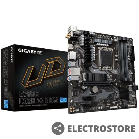 Gigabyte Płyta główna B760M DS3H AX s1700 4DD 5 HDMI/DP/DSUB mATX