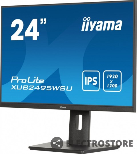 IIYAMA Monitor 24 cale XUB2495WSU-B7 IPS,16:10,300cd,4ms,HDMI,DP,3xUSB(3.2), 1xUSB-c,2x2W,FlickerFree,HAS(150mm) IIYAMA Monitor 24 cale XUB2495WSU-B7 IPS,16:10,300cd,4ms,HDMI,DP,3xUSB(3.2), 1xUSB-c,2x2W,FlickerFree,HAS(150mm)