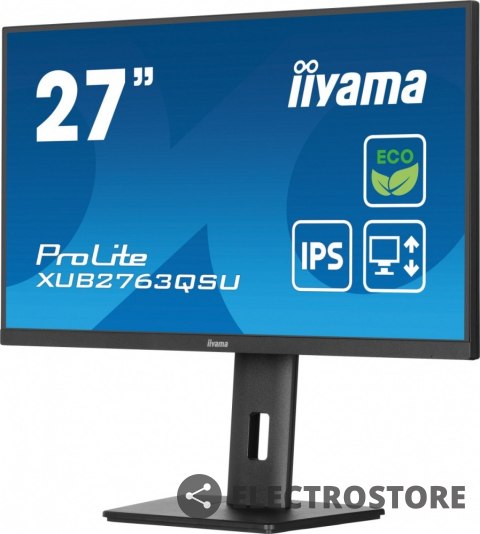 IIYAMA Monitor 27 cali ProLite XUB2763QSU-B1 IPS,QHD,HAS,100Hz IIYAMA Monitor 27 cali ProLite XUB2763QSU-B1 IPS,QHD,HAS,100Hz