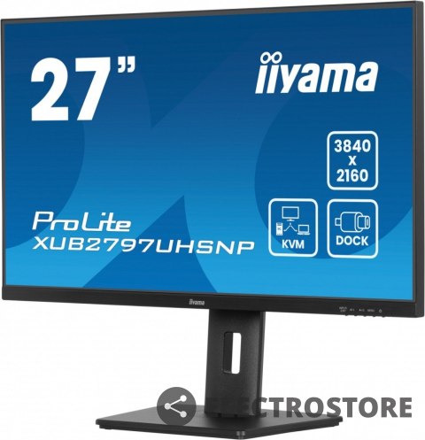 IIYAMA Monitor 27 cali XUB2797UHSNP-B1, 4K, IPS, DP, HDMI, USB-C, Pivot, HAS /5y/ IIYAMA Monitor 27 cali XUB2797UHSNP-B1, 4K, IPS, DP, HDMI, USB-C, Pivot, HAS /5y/