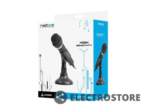 Natec Mikrofon komputerowy Adder czarny Natec Mikrofon komputerowy Adder czarny