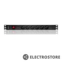 Qoltec Listwa zasilająca do RACK 19cali | 1U | 6A | PDU | 6xSCHUKO | 2m