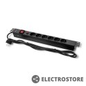 Qoltec Listwa zasilająca do RACK 19cali | 1U | 6A | PDU | 6xSCHUKO | 2m