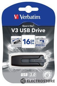 Verbatim Pendrive V3 USB 3.0 Drive 16GB Czarny