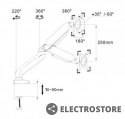 ART Uchwyt biurkowy gazowy do 1 monitora LED/LCD 10-32" L-17GD 9kg 2x USB 3.0