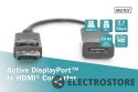 Digitus Kabel adapter DisplayPort z zatrzaskiem 1080p 60Hz FHD Typ DP/HDMI A M/Ż 0,2m Czarny