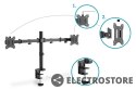 Digitus Uchwyt biurkowy podwójny z zaciskiem 2xLCD max. 32" max. Obciążenie 2x 8kg uchylno-obrotowy czarny