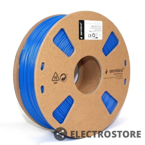 Gembird Filament drukarki 3D ABS/1.75 mm/1kg/niebieski Gembird Filament drukarki 3D ABS/1.75 mm/1kg/niebieski