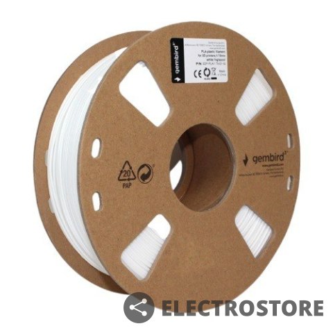 Gembird Filament drukarki 3D PLA/1.75 mm/1kg/biały Gembird Filament drukarki 3D PLA/1.75 mm/1kg/biały
