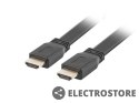 Lanberg Kabel HDMI-HDMI v2.0 1.8m czarny płaski 4K 60Hz, pełna miedź