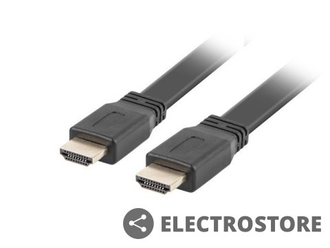 Lanberg Kabel HDMI-HDMI v2.0 1.8m czarny płaski 4K 60Hz, pełna miedź