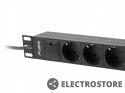 Lanberg Listwa zasilająca Rack PDU 10 cali 1U 3x Schuko 2m 10A czarna C14