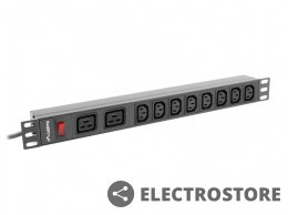 Lanberg Listwa zasilająca Rack PDU 19 cali 1U 16A 2X C19 8X IEC C13 czarny C20