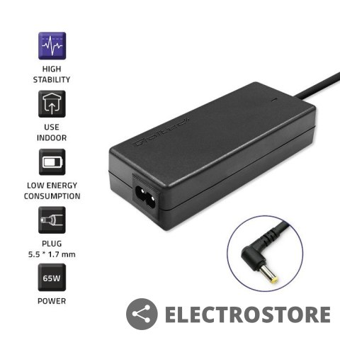 Qoltec Zasilacz do Acer 65W | 19V | 3.42A | 5.5x1.7 |+kabel zasilający Qoltec Zasilacz do Acer 65W | 19V | 3.42A | 5.5x1.7 |+kabel zasilający