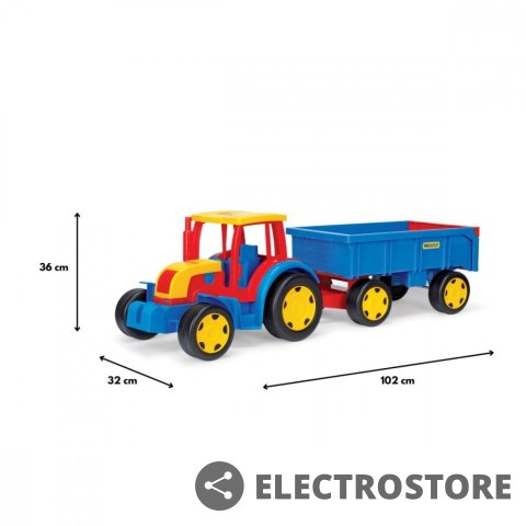 Wader Traktor z przyczepą 120 cm Gigant pudełko Wader Traktor z przyczepą 120 cm Gigant pudełko