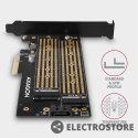 AXAGON PCEM2-D Adapter wewnętrzny PCIe x4, 1x M.2 NVMe M-key + 1x SATA B-key slot, SP & LP