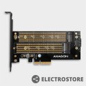 AXAGON PCEM2-D Adapter wewnętrzny PCIe x4, 1x M.2 NVMe M-key + 1x SATA B-key slot, SP & LP