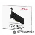 AXAGON PCEM2-DC Adapter wewnętrzny PCIe x4, 1x M.2 NVMe M-key + 1x SATA B-key slot, chłodnica, SP & LP + radiator