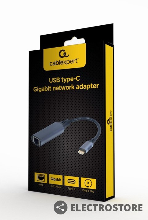 Gembird Adapter USB-C to LAN GbE RJ-45 Gembird Adapter USB-C to LAN GbE RJ-45