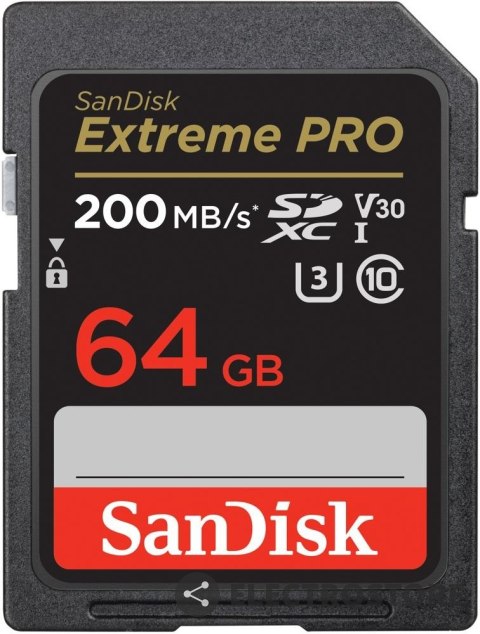 SanDisk Karta pamięci Extreme Pro SDXC 64GB 200/90 MB/s V30 UHS-I U3