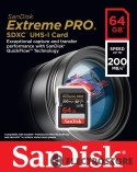 SanDisk Karta pamięci Extreme Pro SDXC 64GB 200/90 MB/s V30 UHS-I U3