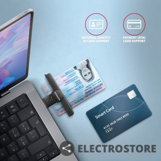 AXAGON CRE-SMPA Czytnik kart identyfikacyjnych PocketReader USB-A