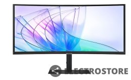 Samsung Monitor 34 cale ViewFinity S65VC VA 3440x1440 UWQHD 21:9 1xHDMI 1xDP 1xUSB-C (90W) 2xUSB 3.0 LAN (RJ45) 5ms HAS Webcam głośniki 