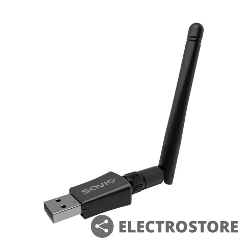 Savio Karta sieciowa adapter Wi-Fi USB, 2.4 GHz / 5 GHz, 433 Mbps, AK-61