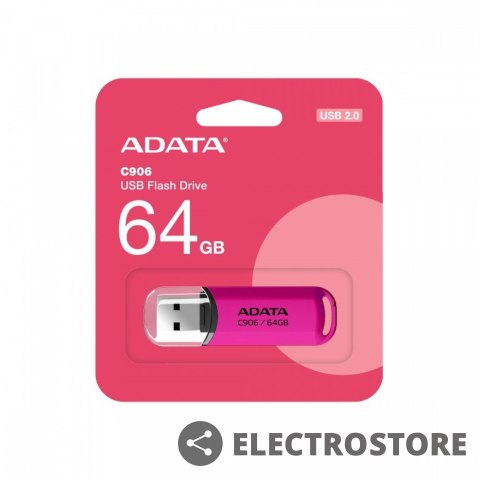 Adata Pendrive C906 64GB USB2.0 różowy