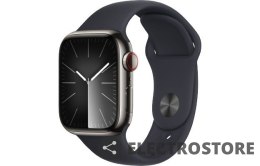 Apple Watch Series 9 GPS + Cellular, 41mm Koperta ze stali nierdzewnej w kolorze mocnego grafitu z paskiem sportowym w kolorze północy