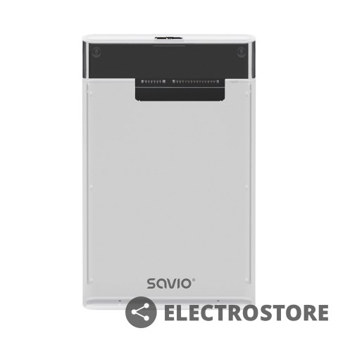 Savio Zewnętrzna obudowa na dysk HDD/SSD 2.5", USB 3.0, AK-66, transparentna